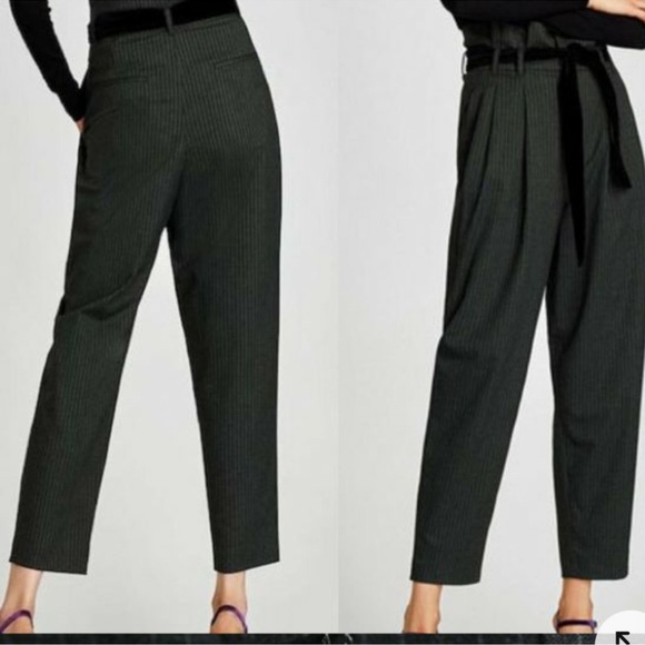 ZARA gray CONTRASTING STRIPED‎ Trousers medium - Picture 2 of 14
